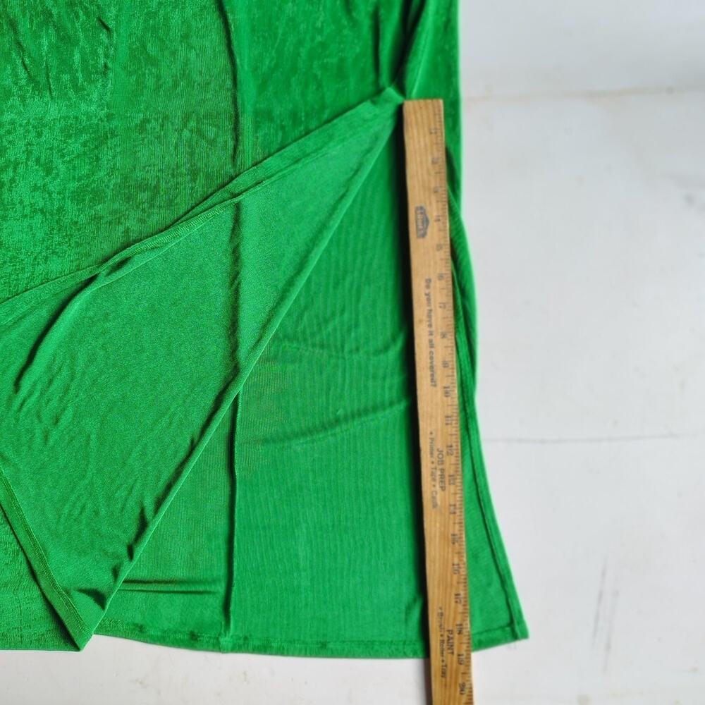 Wild Fable Y2K Vtg Emerald Satin Lace Up Back Midi Dress Side Slit Women's Large - Picture 5 of 15